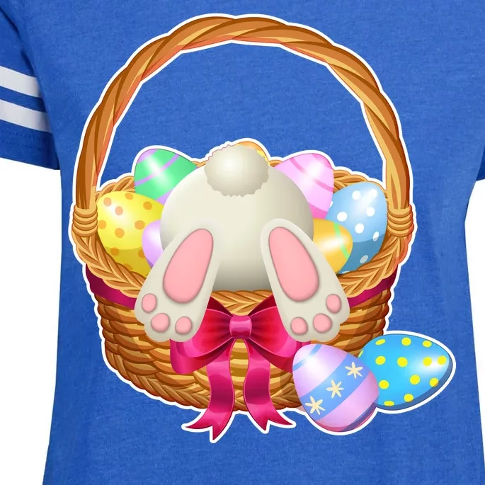 Cute Easter Bunny Basket Enza Ladies Jersey Football T-Shirt