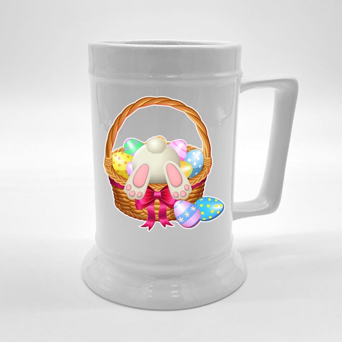 Cute Easter Bunny Basket Front & Back Beer Stein