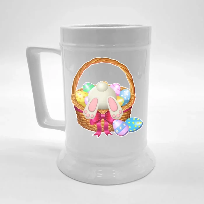 Cute Easter Bunny Basket Front & Back Beer Stein