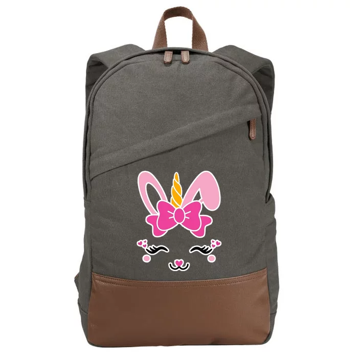 Cute Easter Bunny Unicorn Magical Cotton Canvas Backpack