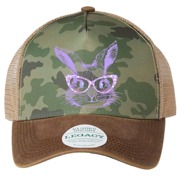 Cute Easter Bunny With Glasses Legacy Tie Dye Trucker Hat