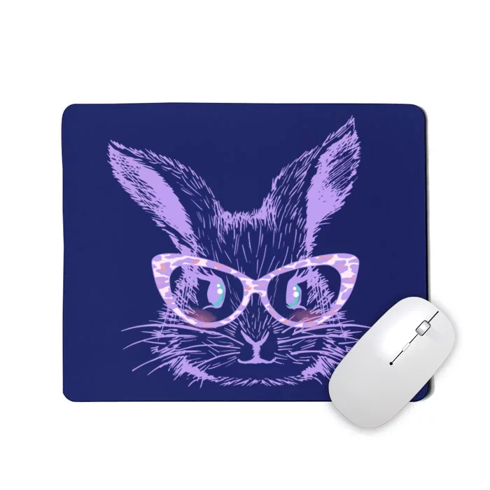 Cute Easter Bunny With Glasses Mousepad