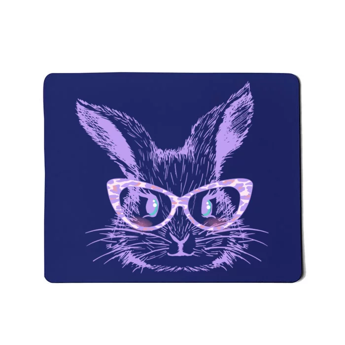 Cute Easter Bunny With Glasses Mousepad