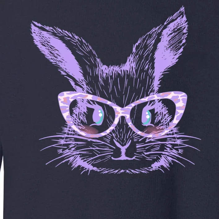 Cute Easter Bunny With Glasses Toddler Sweatshirt