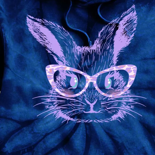 Cute Easter Bunny With Glasses Tie Dye Hoodie