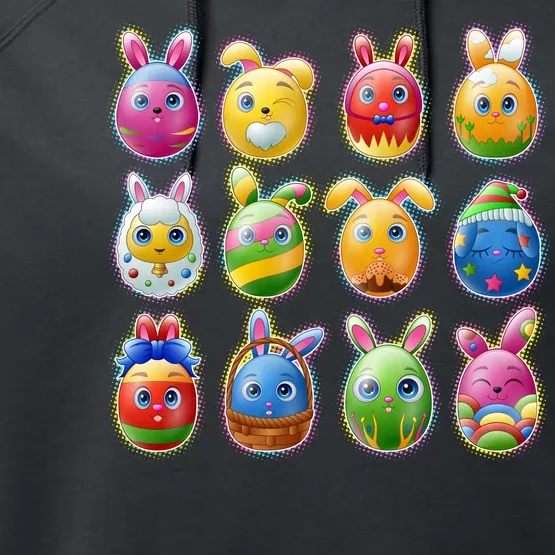 Cute Easter Eggs Performance Fleece Hoodie