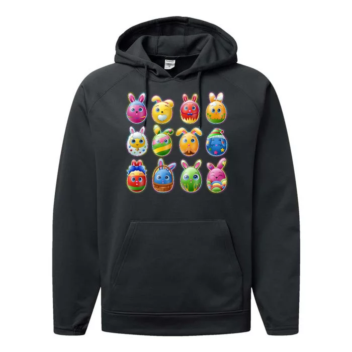 Cute Easter Eggs Performance Fleece Hoodie