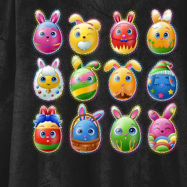 Cute Easter Eggs Hooded Wearable Blanket