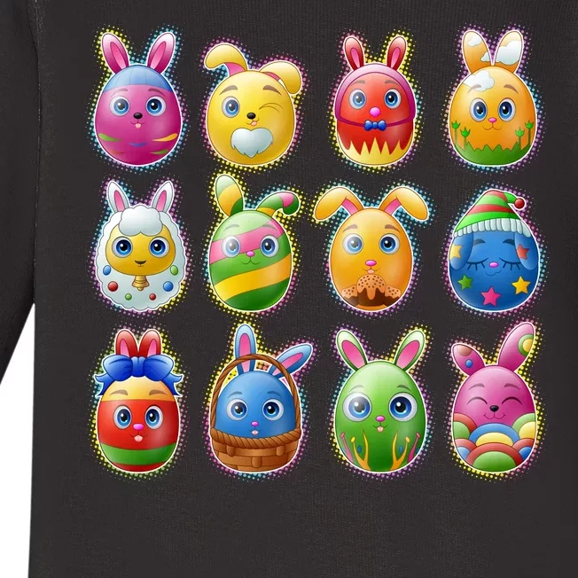 Cute Easter Eggs Baby Long Sleeve Bodysuit