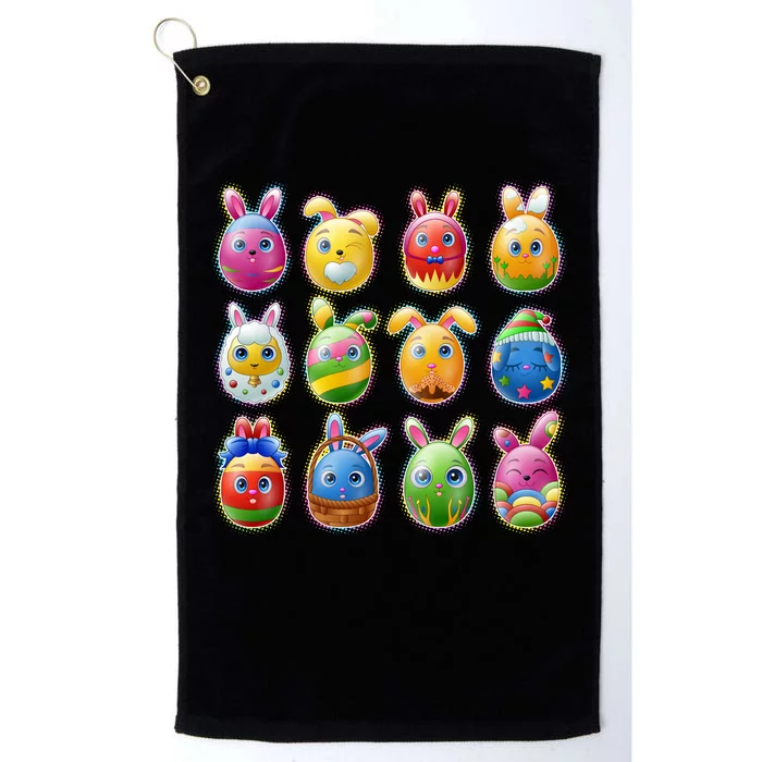 Cute Easter Eggs Platinum Collection Golf Towel