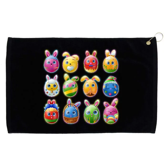 Cute Easter Eggs Grommeted Golf Towel