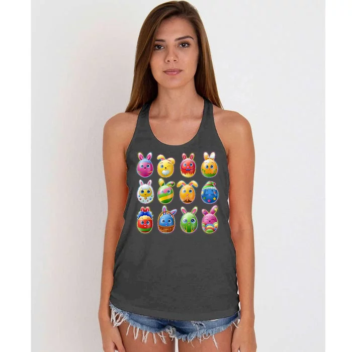 Cute Easter Eggs Women's Knotted Racerback Tank