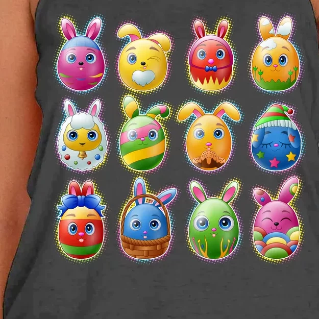 Cute Easter Eggs Women's Knotted Racerback Tank