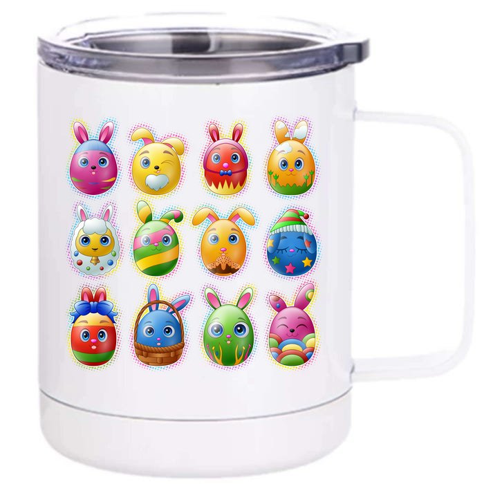 Cute Easter Eggs Front & Back 12oz Stainless Steel Tumbler Cup