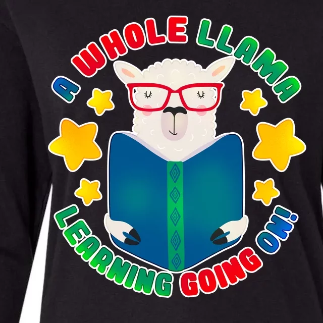 Cute Educational - A Whole Llama Learning Womens Cotton Relaxed Long Sleeve T-Shirt