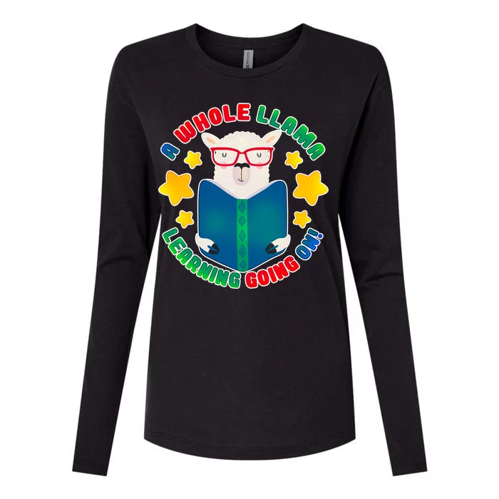 Cute Educational - A Whole Llama Learning Womens Cotton Relaxed Long Sleeve T-Shirt