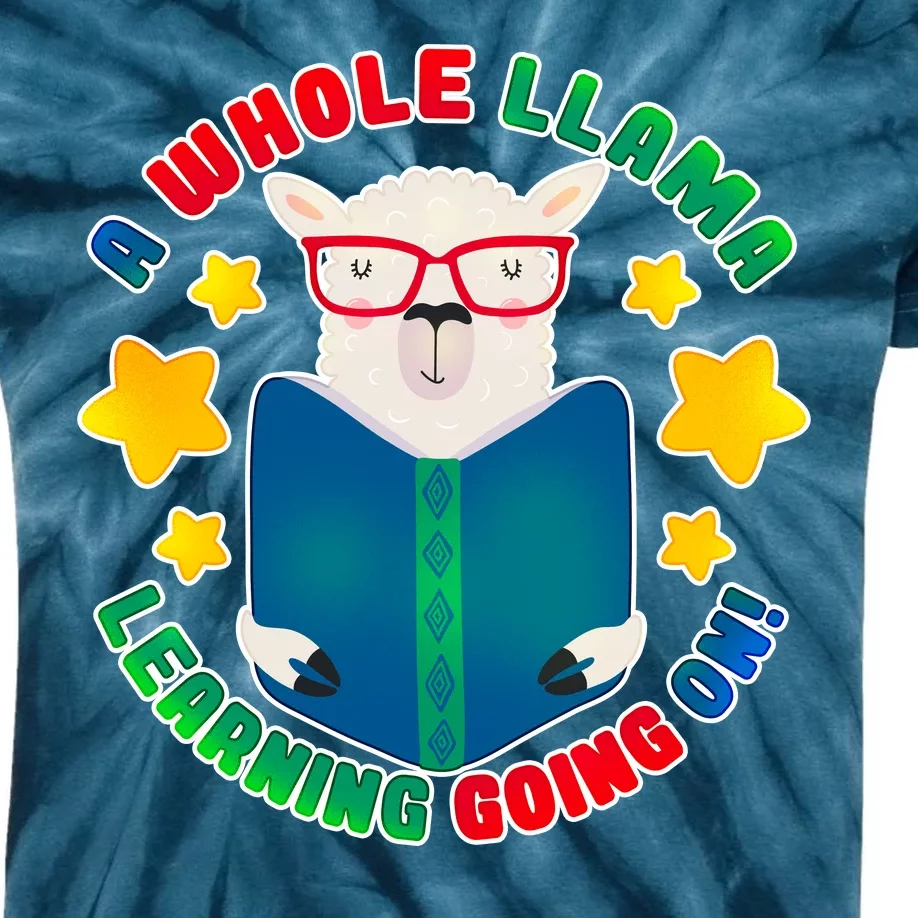 Cute Educational - A Whole Llama Learning Kids Tie-Dye T-Shirt