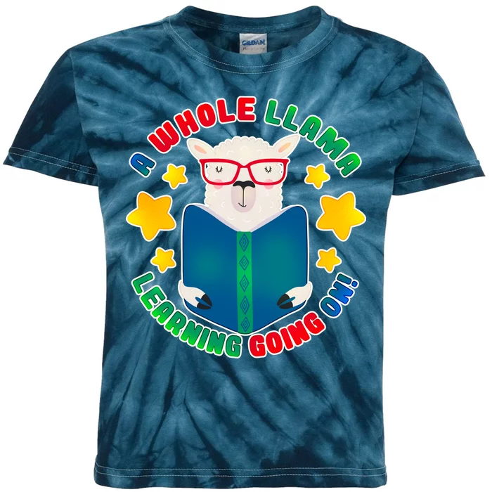 Cute Educational - A Whole Llama Learning Kids Tie-Dye T-Shirt