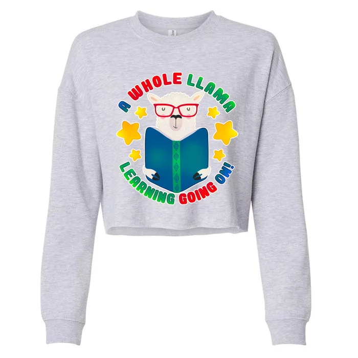 Cute Educational - A Whole Llama Learning Cropped Pullover Crew