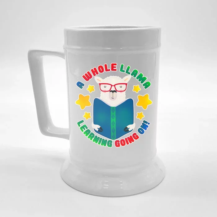 Cute Educational - A Whole Llama Learning Front & Back Beer Stein