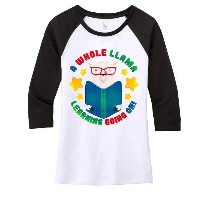 Cute Educational - A Whole Llama Learning Women's Tri-Blend 3/4-Sleeve Raglan Shirt