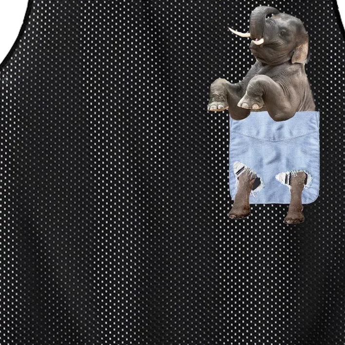 Cute Elephant Front Pocket Mesh Reversible Basketball Jersey Tank