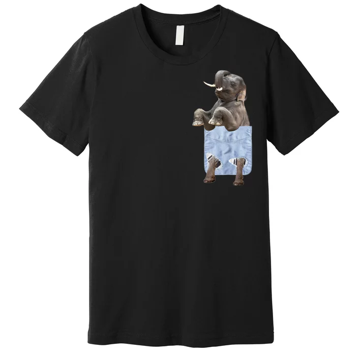 Cute Elephant Front Pocket Premium T-Shirt