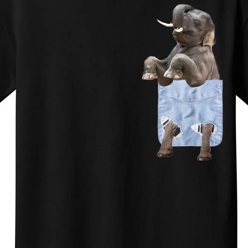 Cute Elephant Front Pocket Kids T-Shirt