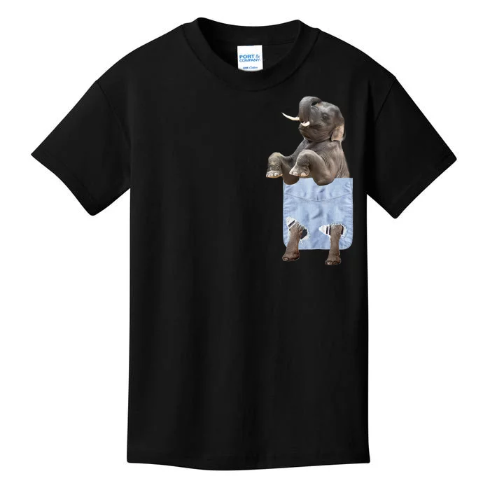 Cute Elephant Front Pocket Kids T-Shirt