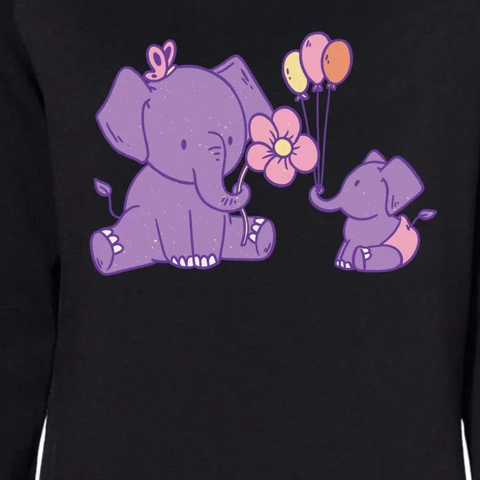 Cute Elephants Womens California Wash Sweatshirt