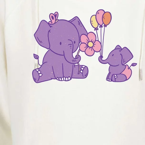 Cute Elephants Womens Funnel Neck Pullover Hood