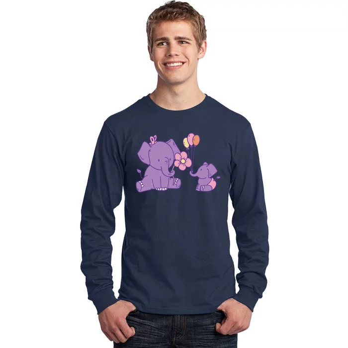 Cute Elephants Tall Long Sleeve T-Shirt