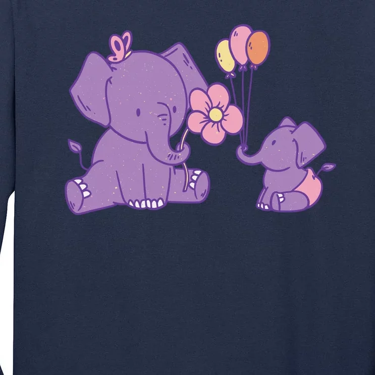 Cute Elephants Tall Long Sleeve T-Shirt