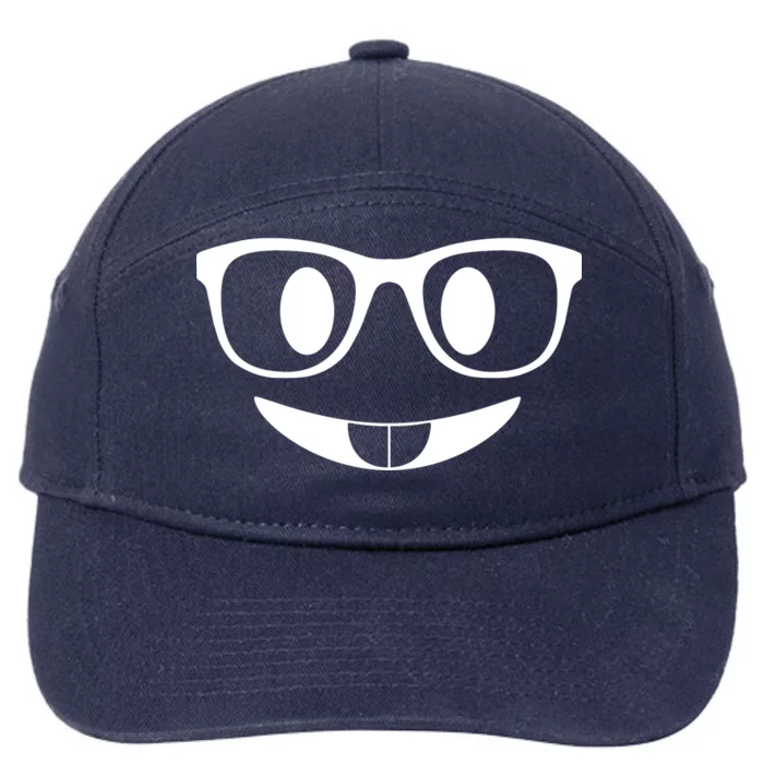 Cute Emoji Nerd Face 7-Panel Snapback Hat