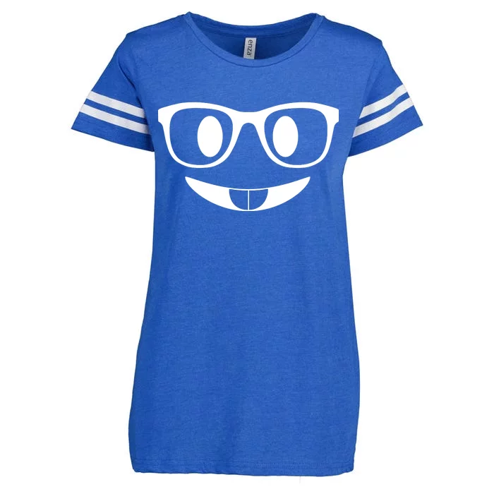 Cute Emoji Nerd Face Enza Ladies Jersey Football T-Shirt