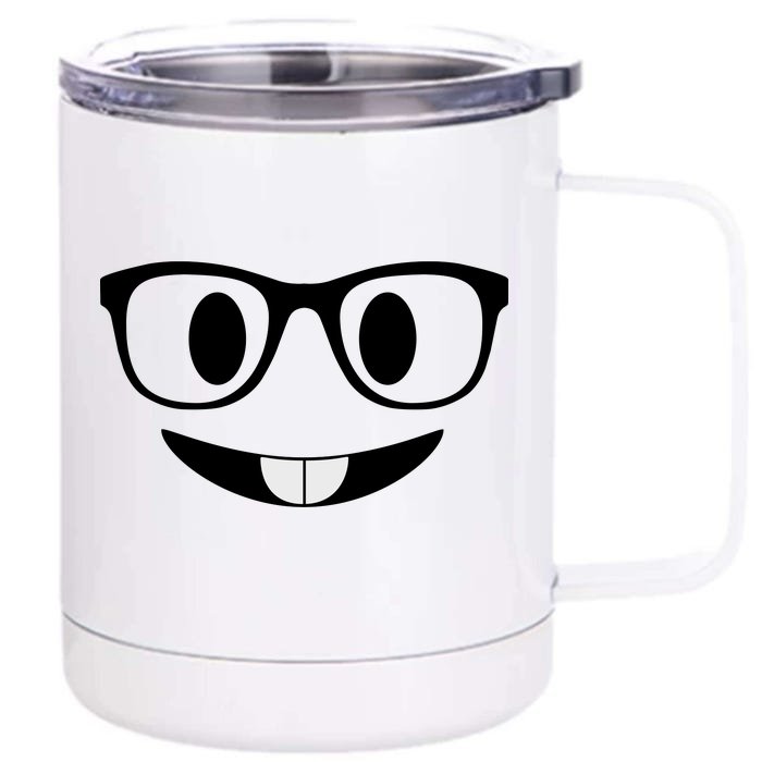 Cute Emoji Nerd Face Front & Back 12oz Stainless Steel Tumbler Cup