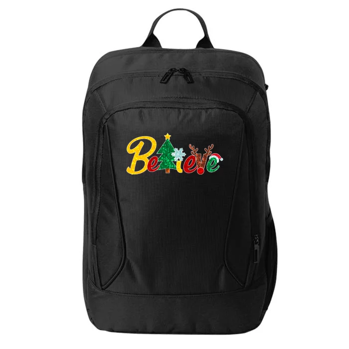 Cute Festive Christmas Believe City Backpack