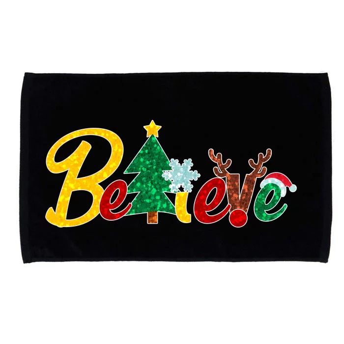 Cute Festive Christmas Believe Microfiber Hand Towel