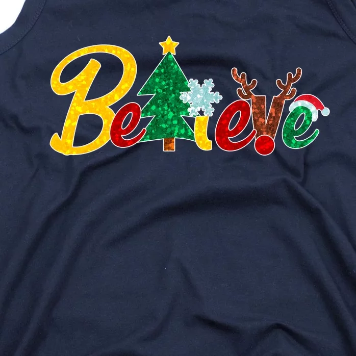 Cute Festive Christmas Believe Tank Top