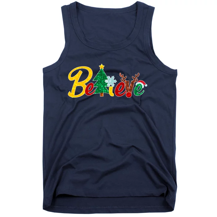 Cute Festive Christmas Believe Tank Top