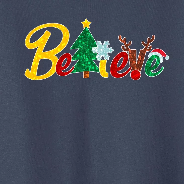 Cute Festive Christmas Believe Toddler T-Shirt