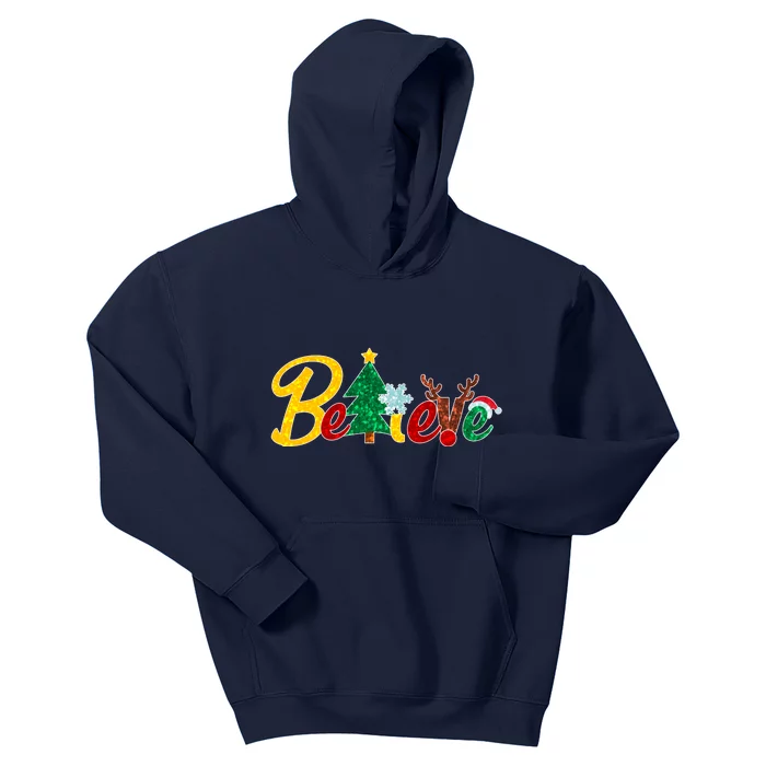 Cute Festive Christmas Believe Kids Hoodie