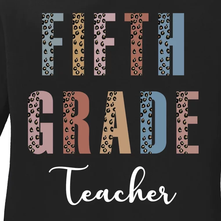 Cute Fifth Grade Teacher Ladies Long Sleeve Shirt