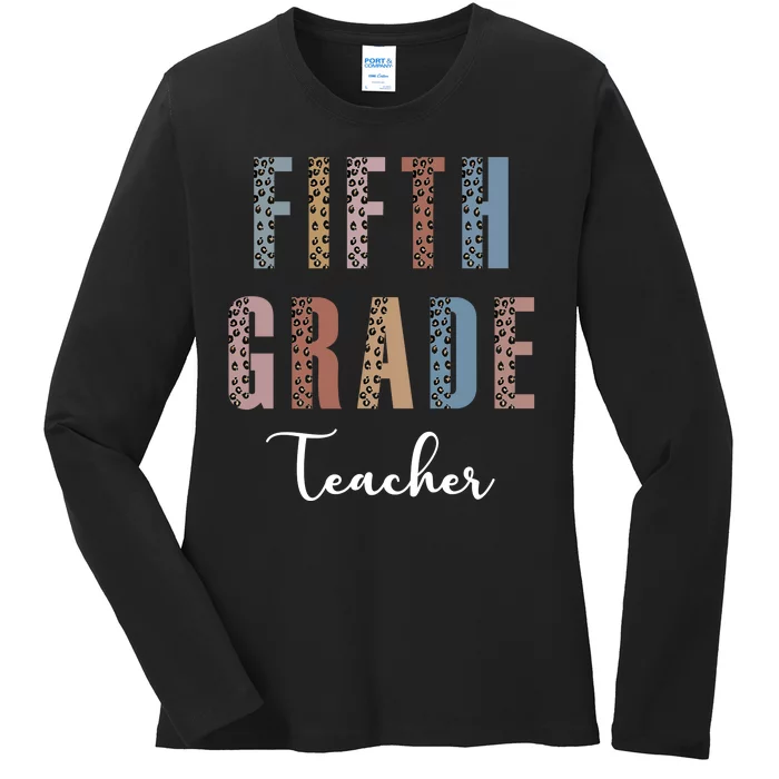 Cute Fifth Grade Teacher Ladies Long Sleeve Shirt