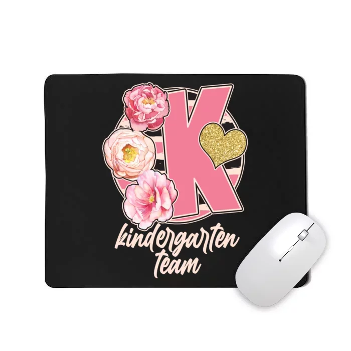 Cute Floral Glam Kindergarten Team Mousepad