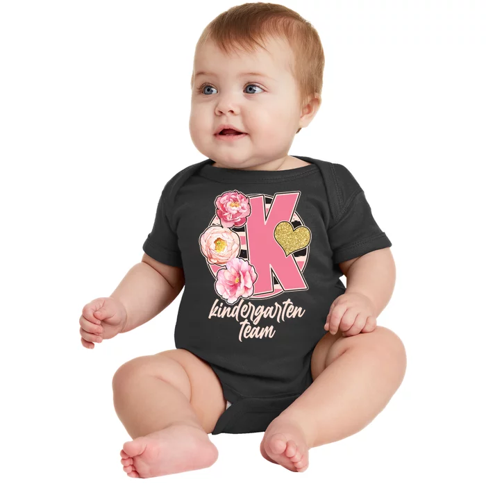 Cute Floral Glam Kindergarten Team Baby Bodysuit