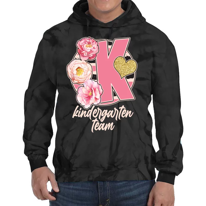 Cute Floral Glam Kindergarten Team Tie Dye Hoodie