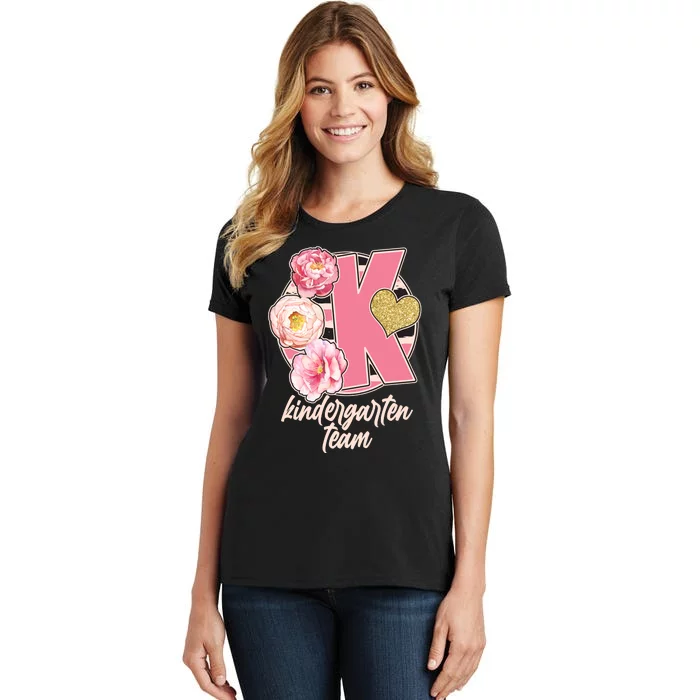 Cute Floral Glam Kindergarten Team Women's T-Shirt