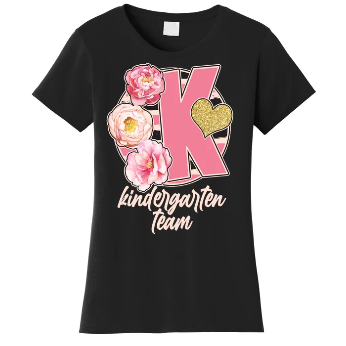 Cute Floral Glam Kindergarten Team Women's T-Shirt