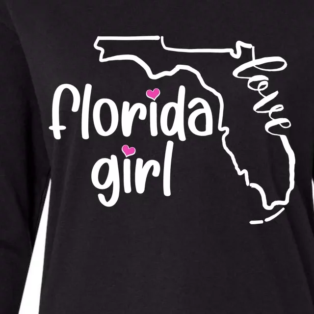 Cute Florida Girl Love Womens Cotton Relaxed Long Sleeve T-Shirt